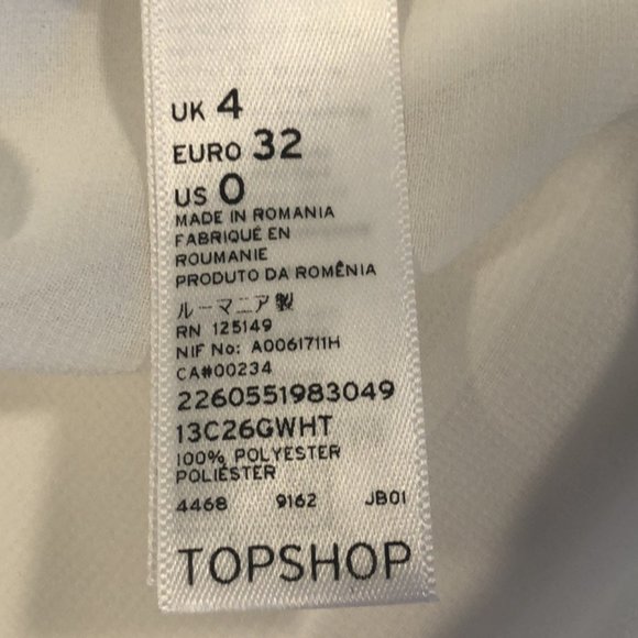 NWOT TOPSHOP WHITE TIERED SPLIT OPEN BACK TANK - Picture 5 of 6